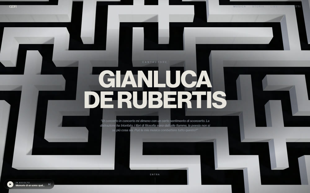 Gianluca De Rubertis — music visuals and website